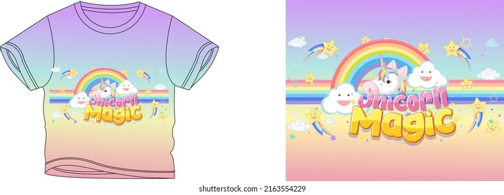 el color de fondo de diseño de camisetas mágicas de unicornio es un color de cuatro y camisetas es un hermoso color y hermoso diseño
