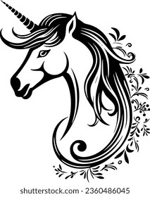 Unicorn | Minimalist and Simple Silhouette - Vector illustration