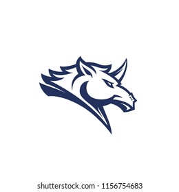 Unicorn modern sports logo vector mascot template