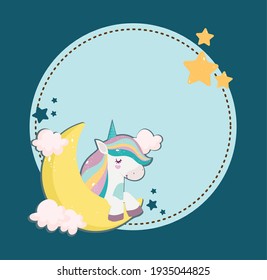 unicorn moon clouds stars banner