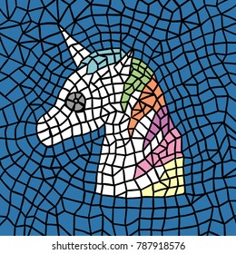 Unicorn mosaic vector illustration
