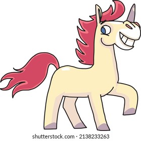 unicorn in motion proudly and happily