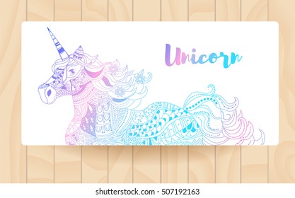 Unicorn. A mythical creature. Vector illustration. Cartoon. Isolated. Zentagle