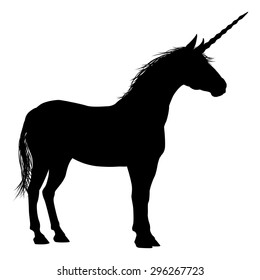Unicorn mythical horse in silhouette
