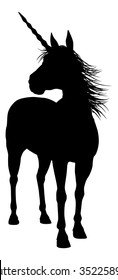 Unicorn mythical horse in silhouette
