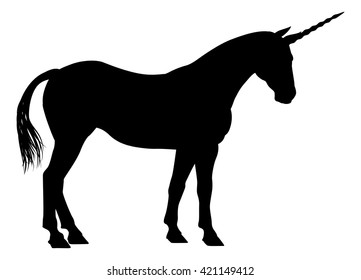 Unicorn mythical horse in silhouette
