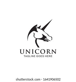 Unicorn mythological animal logo design vector template illustration