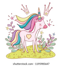 Unicorn at nature cartoons