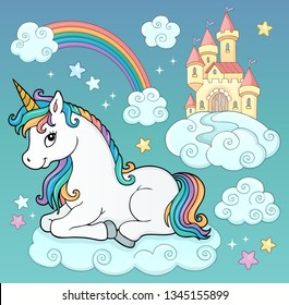 Unicorn and objects theme image 3 - eps10 vector illustration.