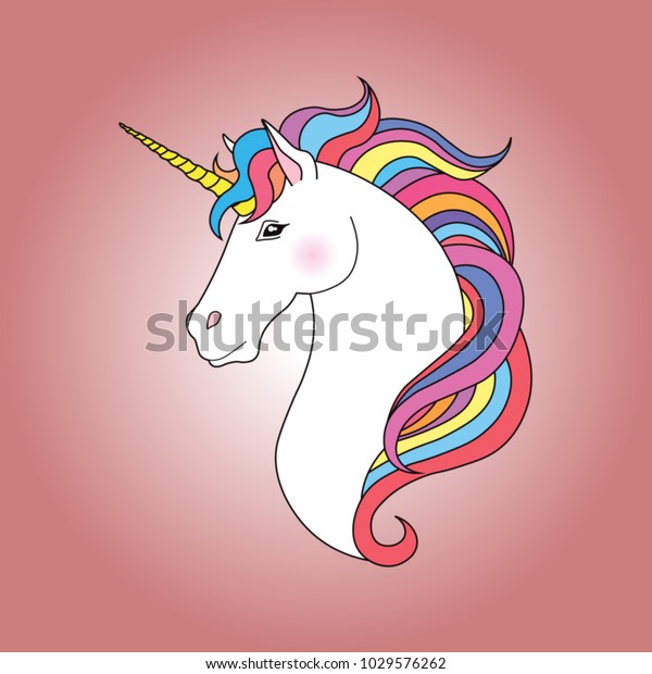 Unicorn On Pink Background Vector Illustration Stock Vector (Royalty ...