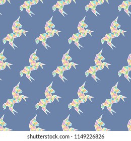 Unicorn origami polygonal pattern
