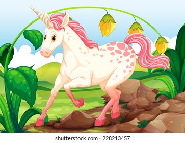 Unicorn in an outdoor scene