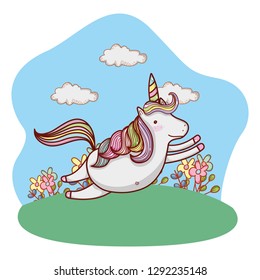 unicorn outdoors cartoon