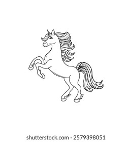 Unicorn outline isolated vector and Premium vector