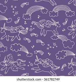 unicorn outline pattern