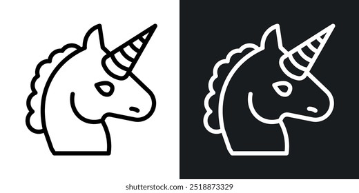 Unicorn outlined icon vector collection.