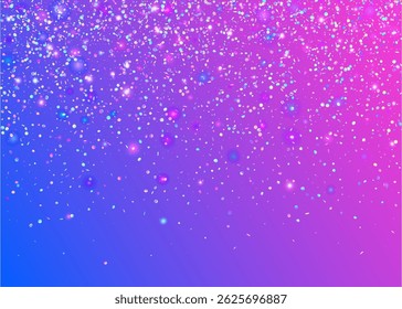 Unicorn Paper. Carnaval Sparkle. Purple Disco Glitter. Happy Texture. Falling Poster. Rainbow Tinsel. Laser Abstract Template. Modern Banner. Blue Unicorn Paper