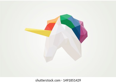 Unicorn paper made colorful vector