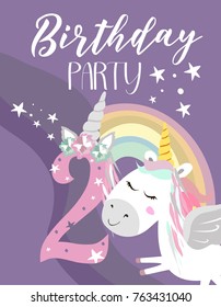 unicorn party invitation