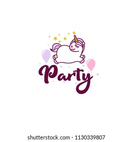Unicorn party logo