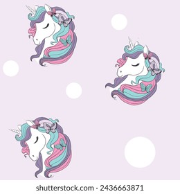 Unicorn pattern design. Fashion trend