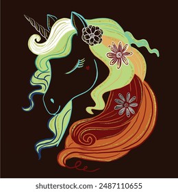 unicorn pattern design. girl child tshirt graphic pattern. fashion and more