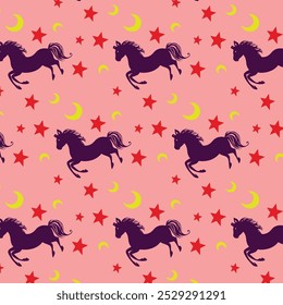 design vetorial de ilustração de padrão de unicórnio 