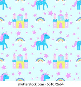 Unicorn pattern seamless vector