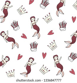 Unicorn Pattern Texture Background. Unicorn Seamless pattern isolated on white background. Cute Cartoon Unicorn textile pattern print.