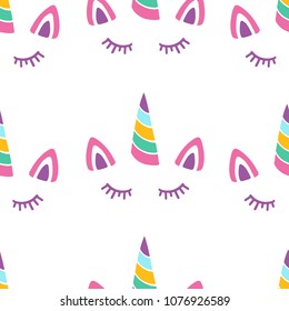 Unicorn pattern. Vector illustration.
