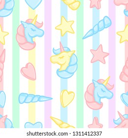 Unicorn pattern. Vector illustration