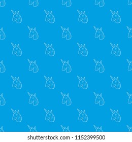 Unicorn pattern vector seamless blue repeat for any use