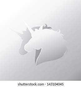 Unicorn peel off from silver paper background, create by vector 