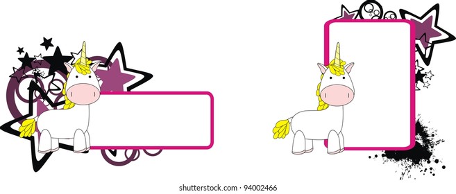 unicorn plush cartoon copyspace  in vector format
