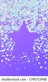 Unicorn Polka Carnival Blue Background. Rainbow Vector Dot Invitation. Independence Card. Gradient Top Wallpaper.