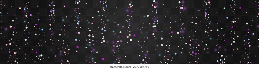 Unicorn Polka Invitation Vector Panoramic Transparent Background. Holographic Decoration Circle Pattern. Effect Texture. Glitch Top Illustration.