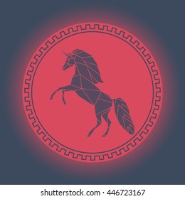 Unicorn polygonal design vector illustration. Antique style.