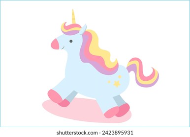 Unicorn pony in flat style