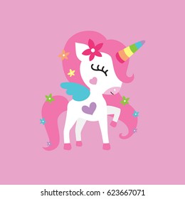 Unicorn Pony Pink Girl Baby Room Decor Kids Decoration