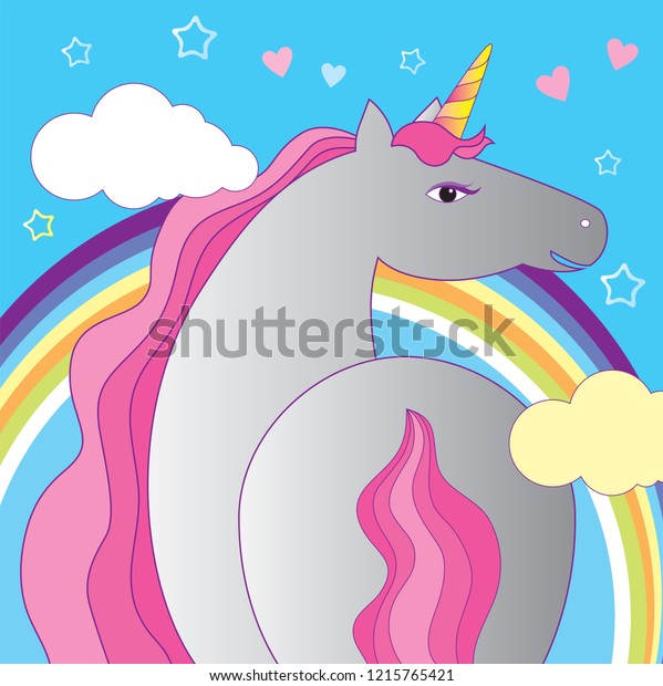 Unicorn Pop Art Stock Vector (royalty Free) 1215765421 