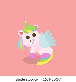 Unicorn Poses Cartoon Illustration