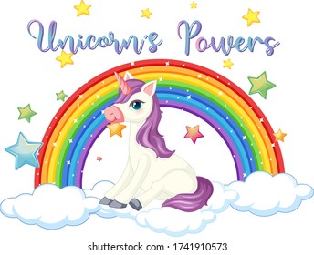 Unicorn power sign on white background illustration