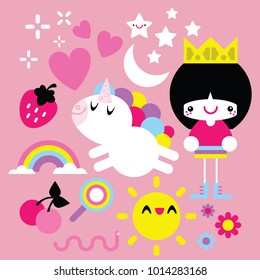 Unicorn and Princess Love Each Other Happy Times