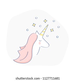 Unicorn, Privately Held Startup Company Valued At Over $1 Billion Concept, Mythical Animal Representing The Statistical Rarity Of Successful Ventures. Pink Magic Unicorn With Flying Stars.