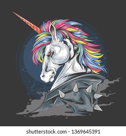 UNICORN PUNK JACKET RIDER VECTOR