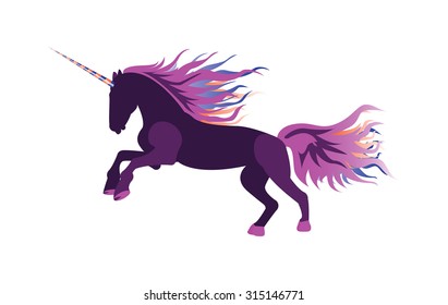 Unicorn Purple On White