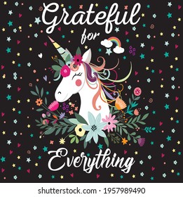 Unicorn quote grateful for everything