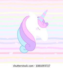 Unicorn with rainbow
