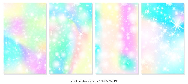 Unicorn rainbow. Mermaid background. Fantasy galaxy. Unicorn stars. Vector illustration.