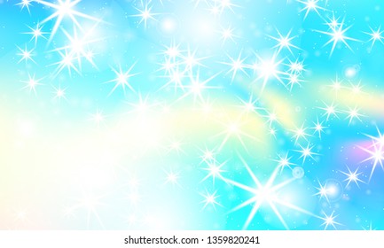 Unicorn rainbow. Mermaid background. Fantasy galaxy. Unicorn stars. Vector illustration.